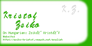 kristof zsiko business card